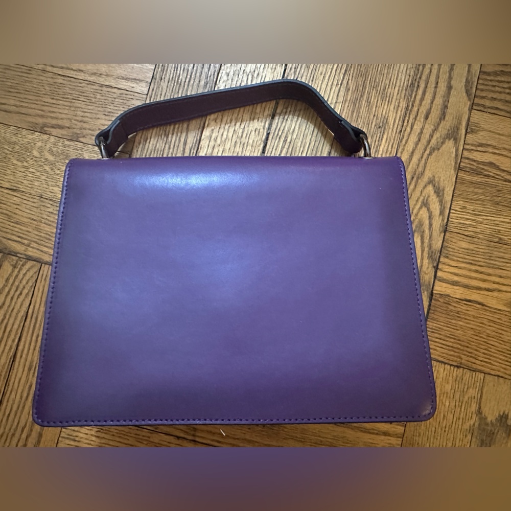 Purple Borse in Pelle Italian Leather Crossbody Purse - Picture 9 of 13